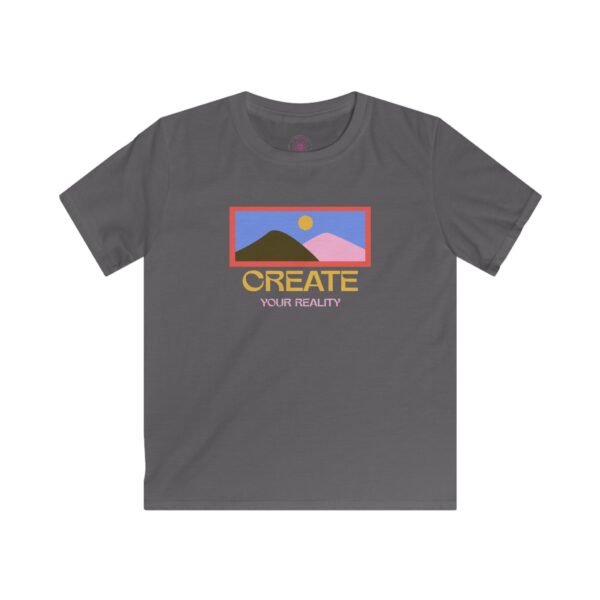 Kids 'Create Your Reality' Softstyle Tee - Inspirational Graphic T-Shirt for Young Creators - Image 5