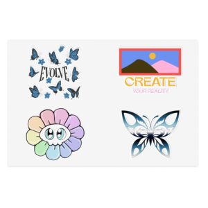 Evolve Butterfly Sticker Sheets - Inspirational Decor for Journals & Laptops