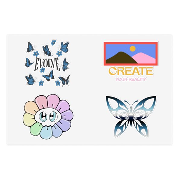 Evolve Butterfly Sticker Sheets - Inspirational Decor for Journals & Laptops