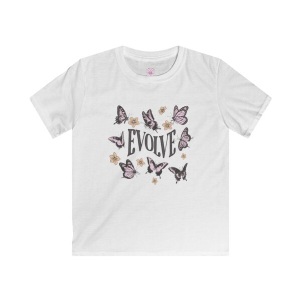 Kids Butterfly Evolve Tee - Inspirational Softstyle T-Shirt for Growing Minds